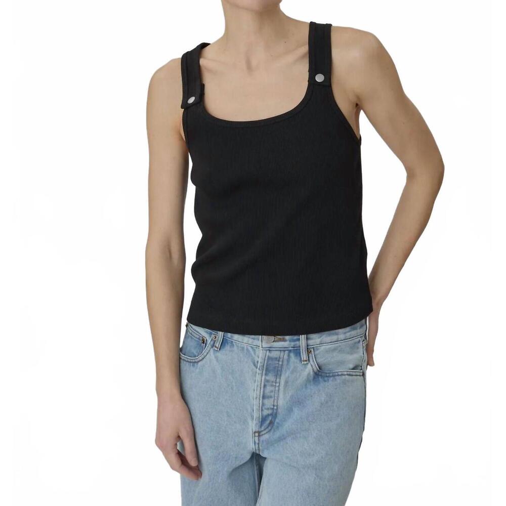 NEW STILL HERE snap tank in black